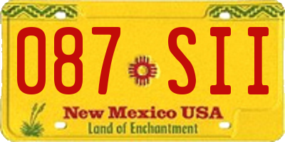 NM license plate 087SII