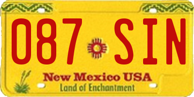 NM license plate 087SIN