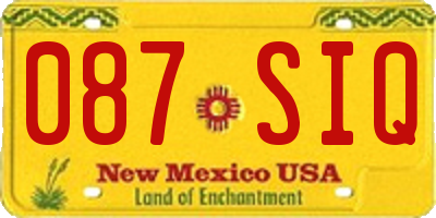 NM license plate 087SIQ