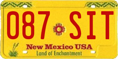 NM license plate 087SIT