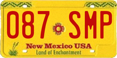 NM license plate 087SMP