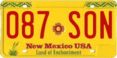 NM license plate 087SON