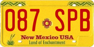NM license plate 087SPB