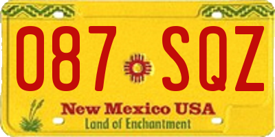 NM license plate 087SQZ