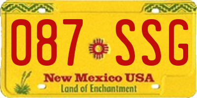 NM license plate 087SSG