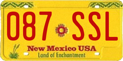 NM license plate 087SSL