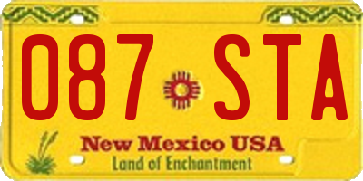 NM license plate 087STA