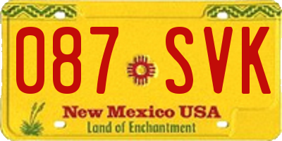 NM license plate 087SVK