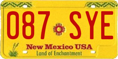 NM license plate 087SYE