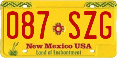 NM license plate 087SZG