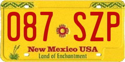NM license plate 087SZP