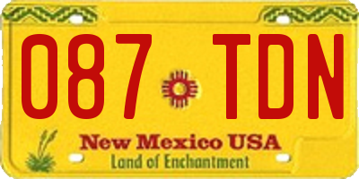 NM license plate 087TDN