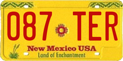 NM license plate 087TER