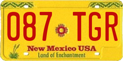 NM license plate 087TGR
