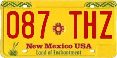 NM license plate 087THZ