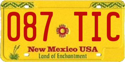 NM license plate 087TIC