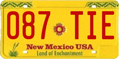 NM license plate 087TIE
