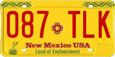 NM license plate 087TLK