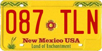 NM license plate 087TLN