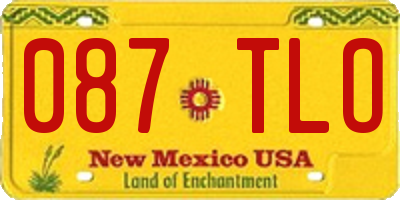 NM license plate 087TLO