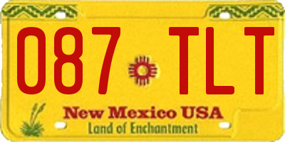 NM license plate 087TLT