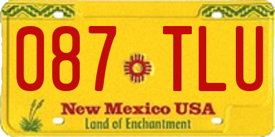 NM license plate 087TLU