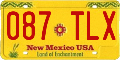 NM license plate 087TLX