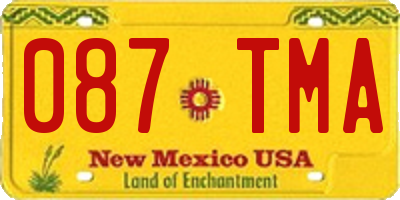 NM license plate 087TMA