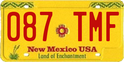 NM license plate 087TMF