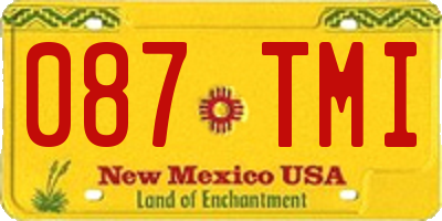 NM license plate 087TMI