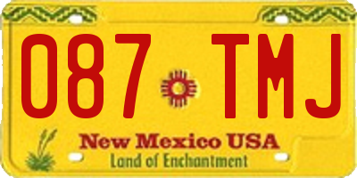NM license plate 087TMJ