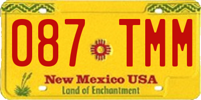 NM license plate 087TMM