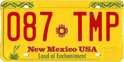 NM license plate 087TMP