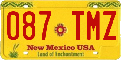 NM license plate 087TMZ