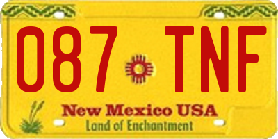 NM license plate 087TNF
