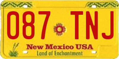 NM license plate 087TNJ