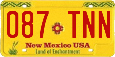 NM license plate 087TNN