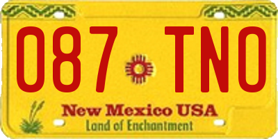 NM license plate 087TNO