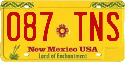 NM license plate 087TNS