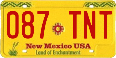 NM license plate 087TNT