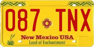 NM license plate 087TNX