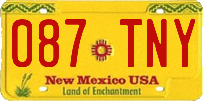 NM license plate 087TNY
