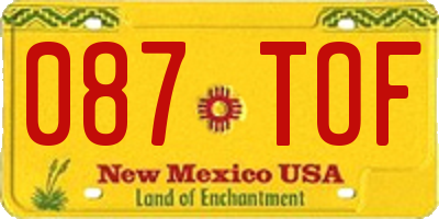 NM license plate 087TOF