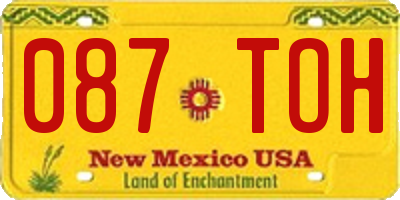 NM license plate 087TOH