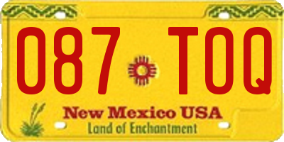 NM license plate 087TOQ