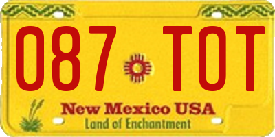 NM license plate 087TOT