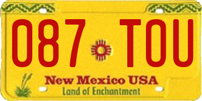 NM license plate 087TOU