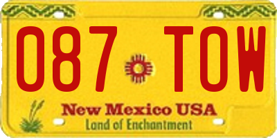 NM license plate 087TOW