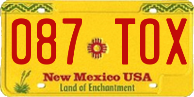 NM license plate 087TOX