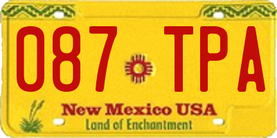 NM license plate 087TPA